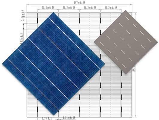 Solar Cell Photovoltaic Machine Polycrystalline Silicon Solar Cells 157mm