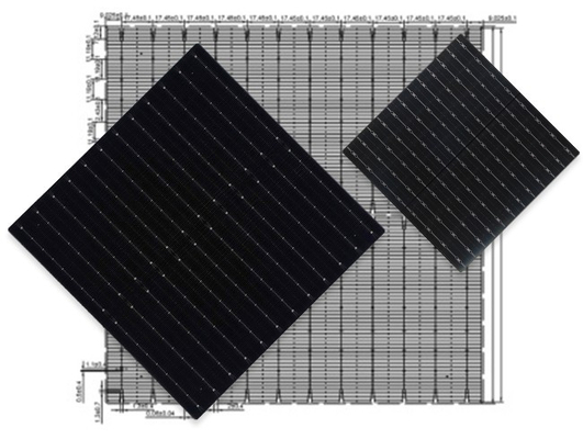 210mm Two Sided Photovoltaic Machine Single Crystalline Silicon Solar Cell