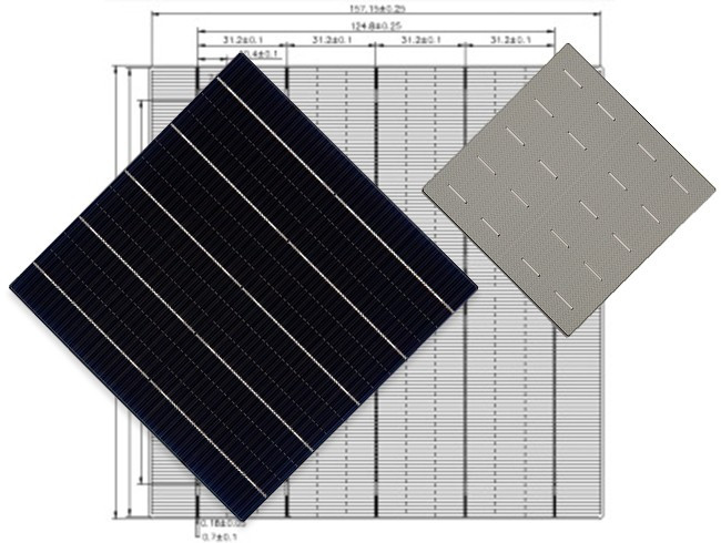 158.75X158.75mm 5BB Single Crystal Monocrystalline Silicon Solar Cells